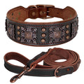 MESA wide dog collar and lead set in black and brown
